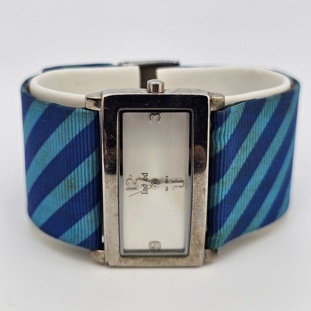 Indeed Women's Watch 40MM Gray Dial Multicolor Fabric Leather Bands New‎ Battery